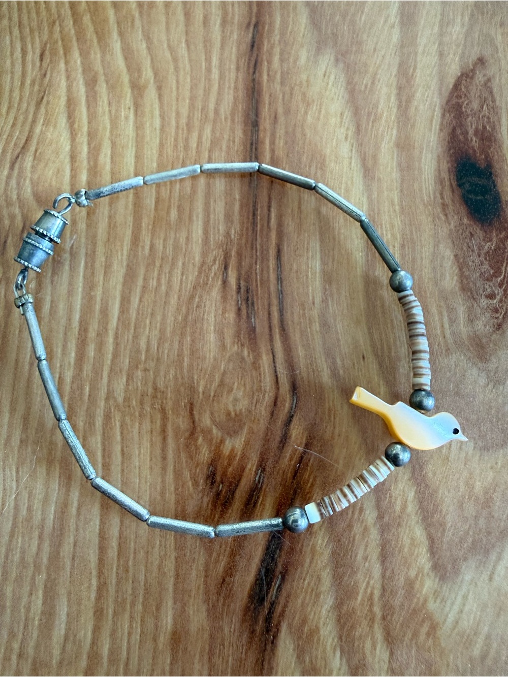 Vintage Native American carved bird shell bracelet.